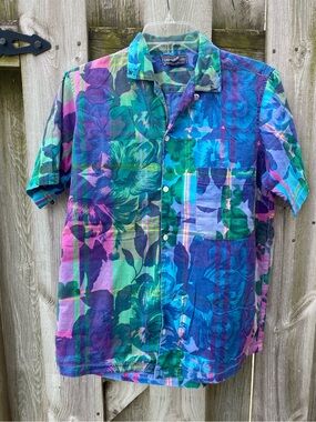 CHRISTOPHER HAYES Hawaiian Shirt 100% Cotton Size S